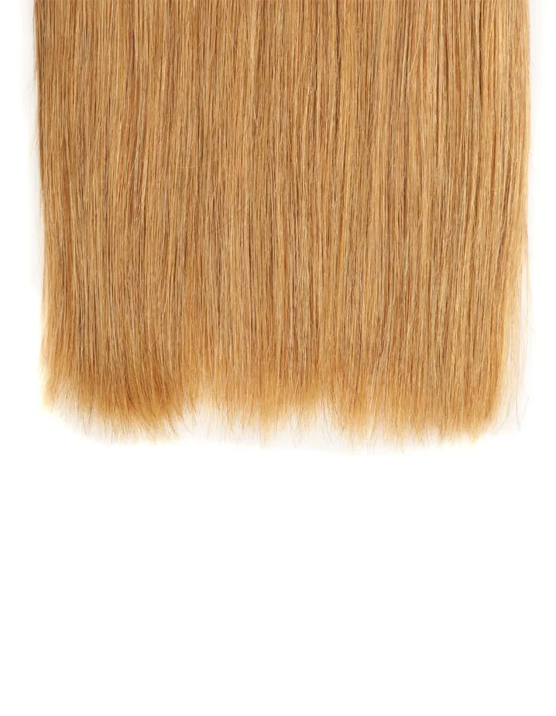 QVR Remy Human Hair 3 Bundles Straight Hair T1B/27 - Image 6