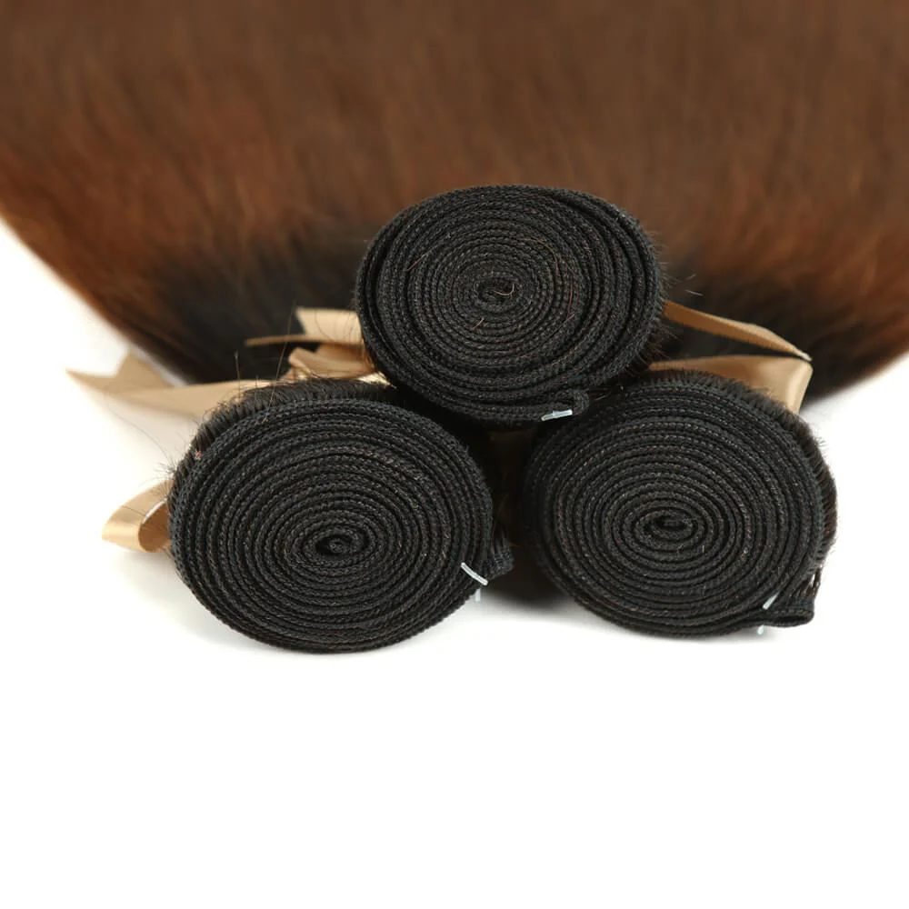 QVR Remy Human Hair 3 Bundles Straight Hair T1B/30 - Image 5
