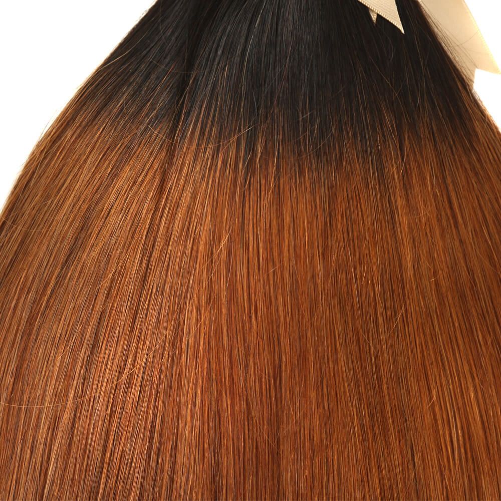 QVR Remy Human Hair 3 Bundles Straight Hair T1B/30 - Image 7