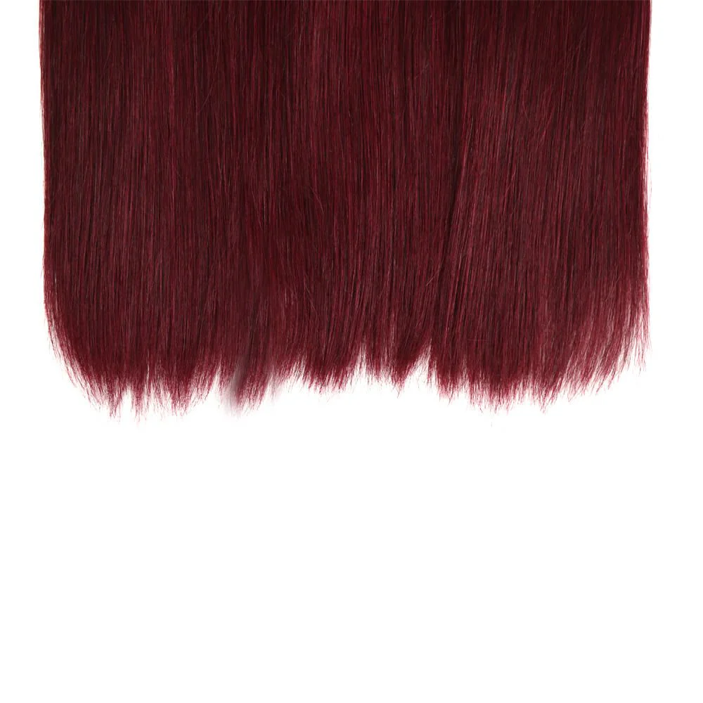 QVR Remy Human Hair 3 Bundles Straight Hair T1B/99J - Image 7