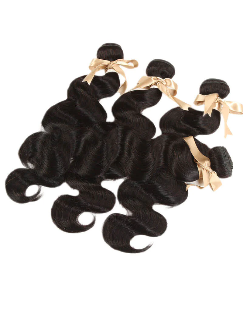 QVR Remy Human Hair Bundle Body Wave 4 Bundles Natural Color - Image 3