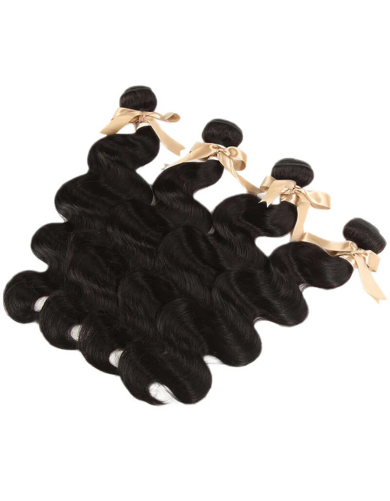 QVR Remy Human Hair Bundle Body Wave 4 Bundles Natural Color - Image 4