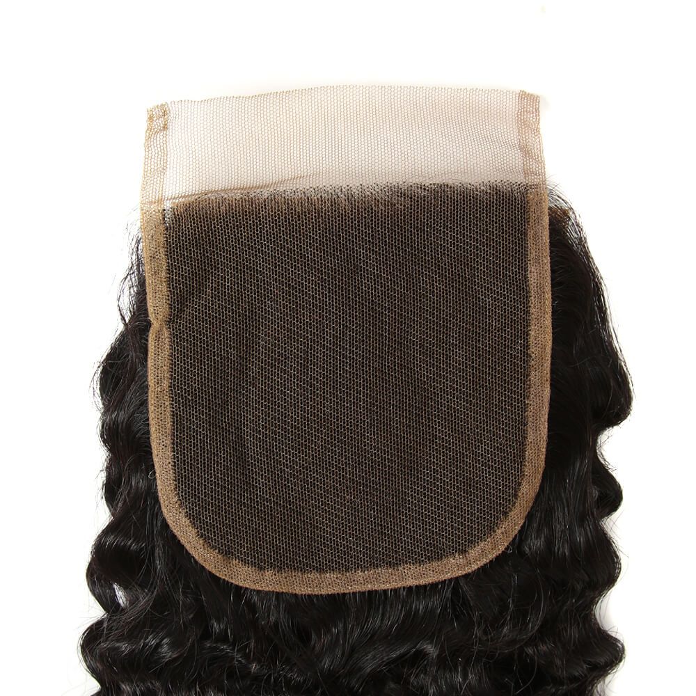 QVR Remy 4 Bundles Jerry Curl With 4X4 Lace Closure Kinky Curly Hair Natural Color - Image 8