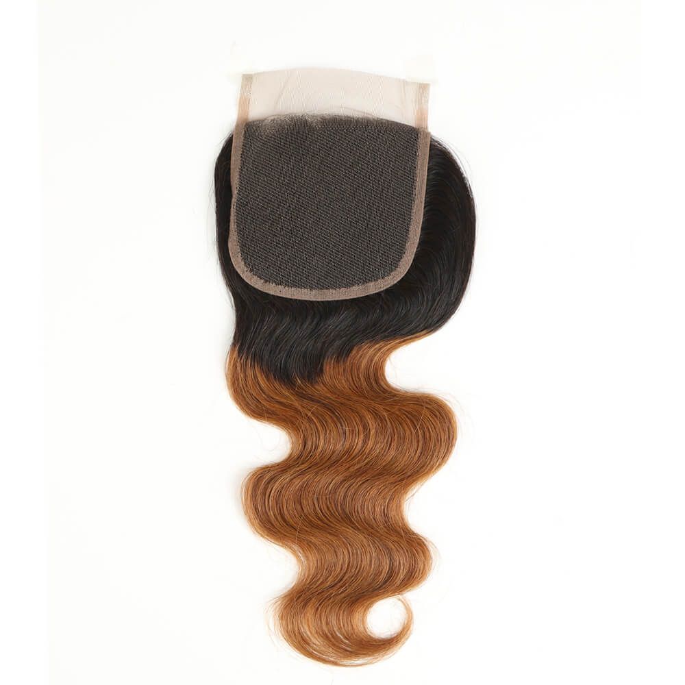 QVR Remy Human Hair 4x4 Closure Body T1B/30 - Image 2