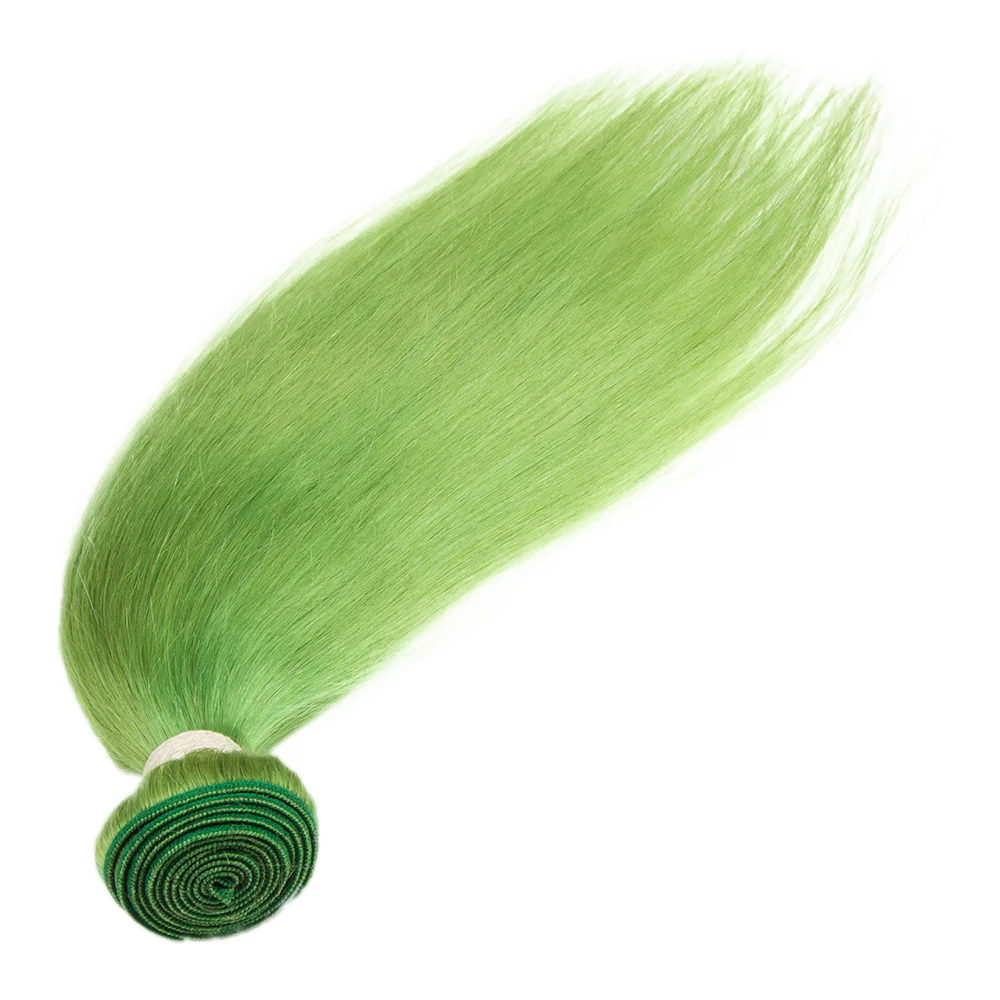 Queen Remy Human Hair 3 Bundles Straight Hair Weave Biscay Green Color - Image 6