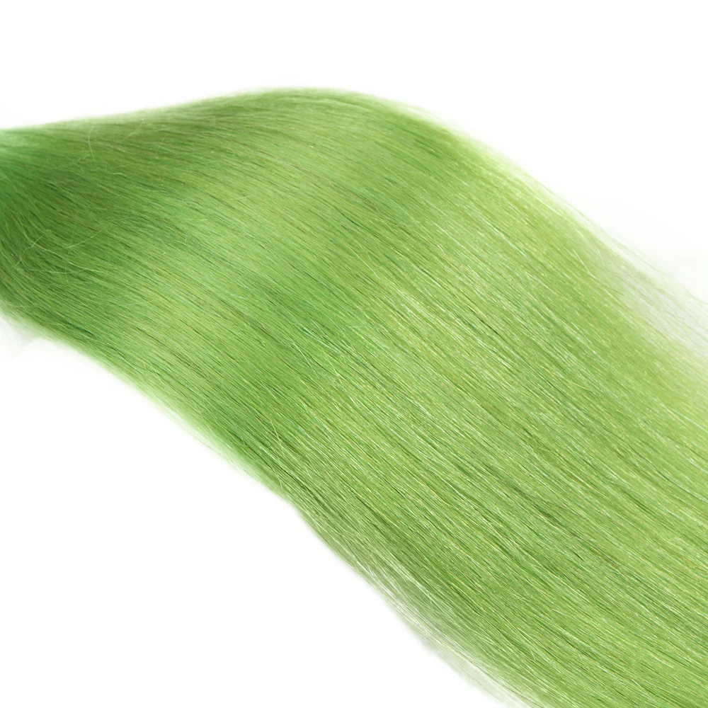 Queen Remy Human Hair 3 Bundles Straight Hair Weave Biscay Green Color - Image 7
