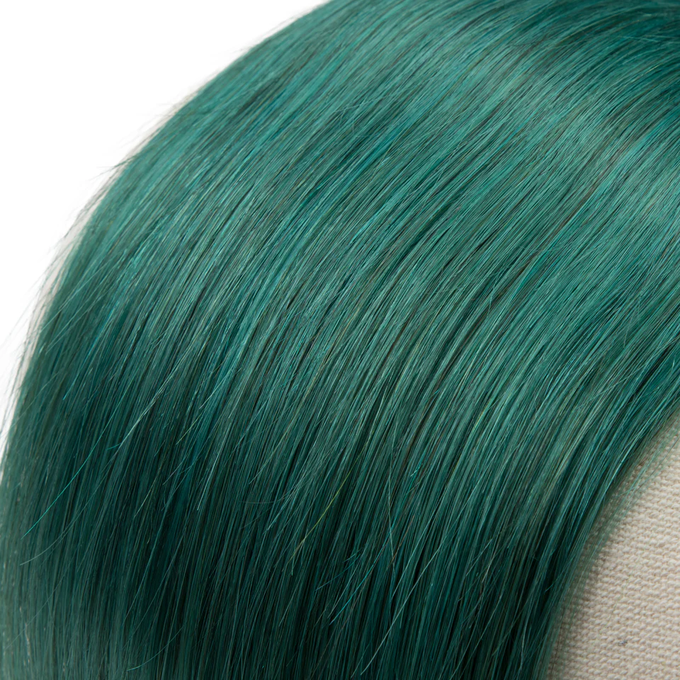 Queen Remy Human Hair 3 Bundles Straight Hair Weave Jade Green Color - Image 4