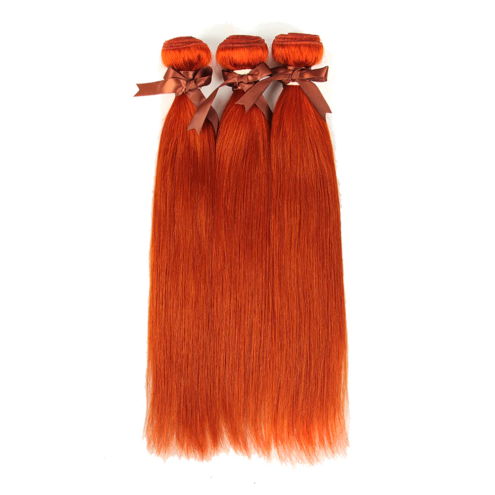 Queen Remy Human Hair 3 Bundles with Blonde Closure Straight Hair Weave - Image 2