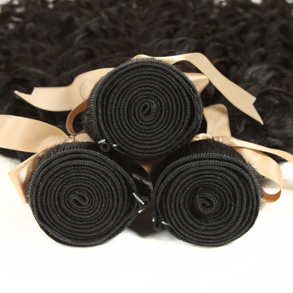 Queen Remy Water Wave Human Hair Bundles Hair Weave 3 Bundles - Image 5