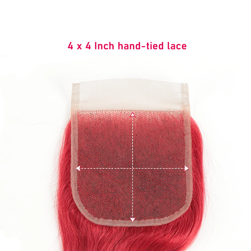 QVR Red Color Brazilian Body Wave Bundles With Closure Remy Hair Weave Bunldes Hair Extension For Black Women - Image 6