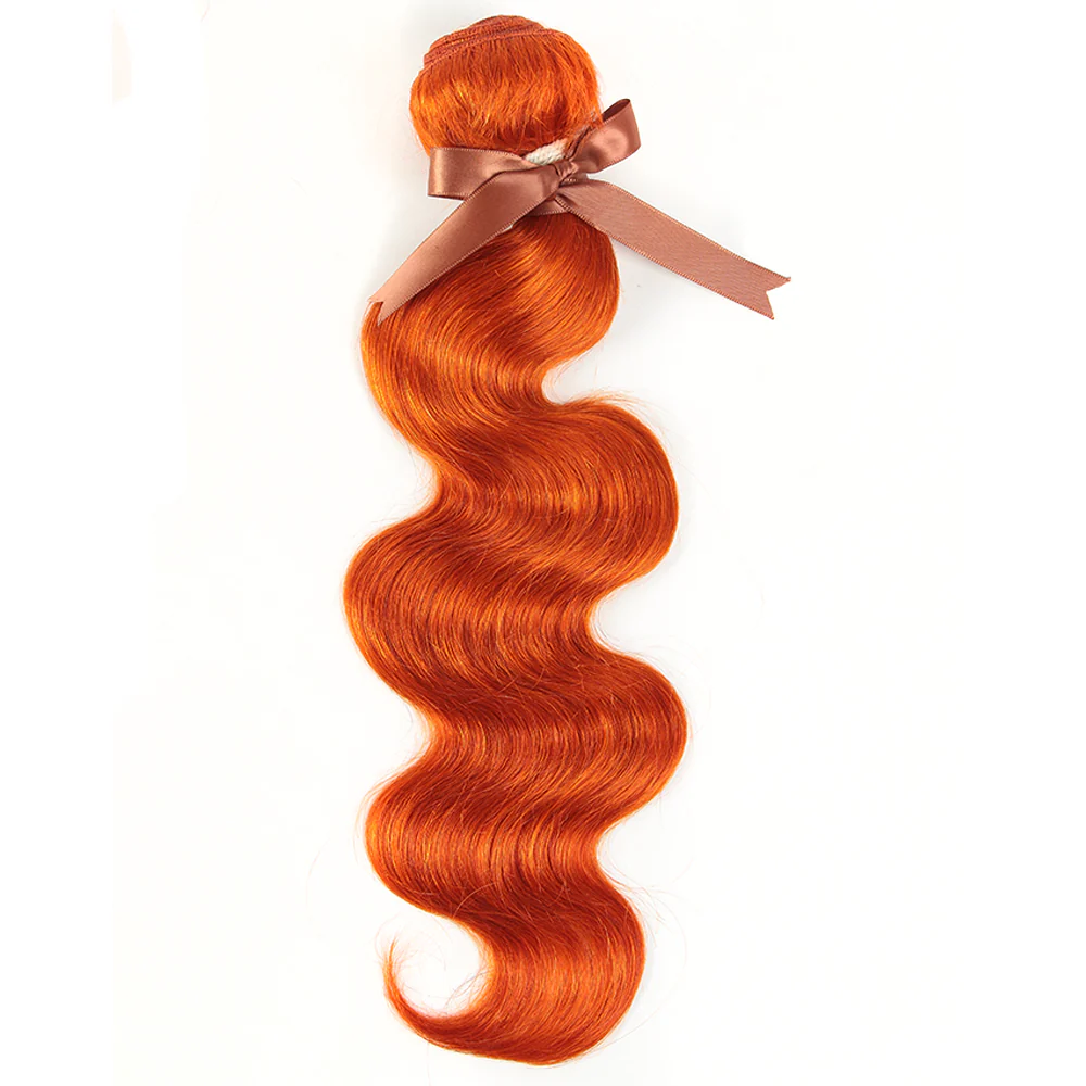 Queen Remy Ginger  Human Hair 3 Bundles Body Wave Hair Orange Color - Image 6