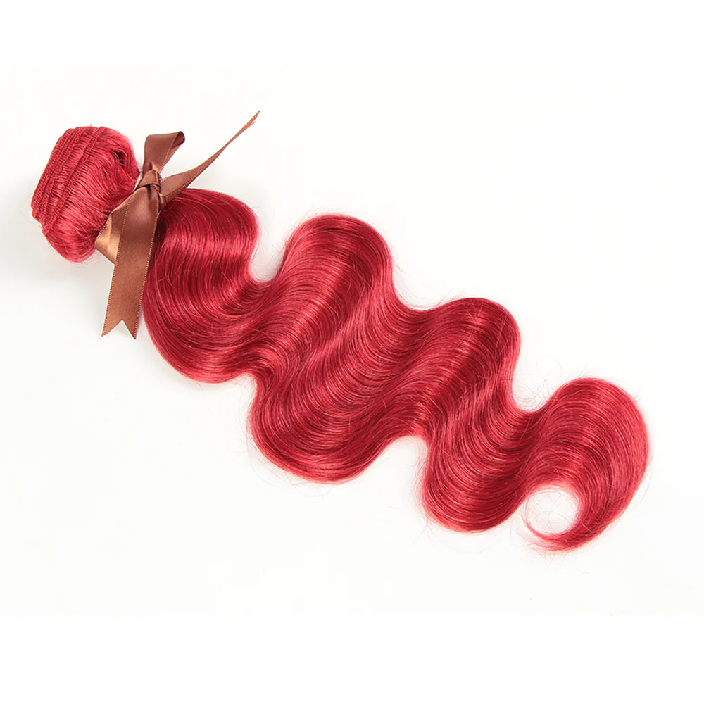 Queen Remy Human Hair 3 Bundles Body Wave Hair Red Color - Image 8