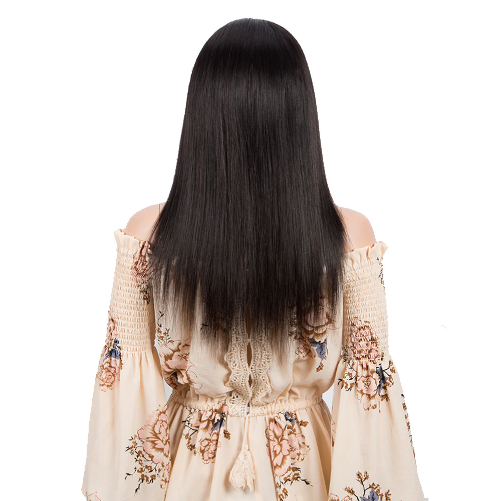 QVR Remy Human Hair Headband Wig Straight Headwrap Wig Natural Color - Image 6