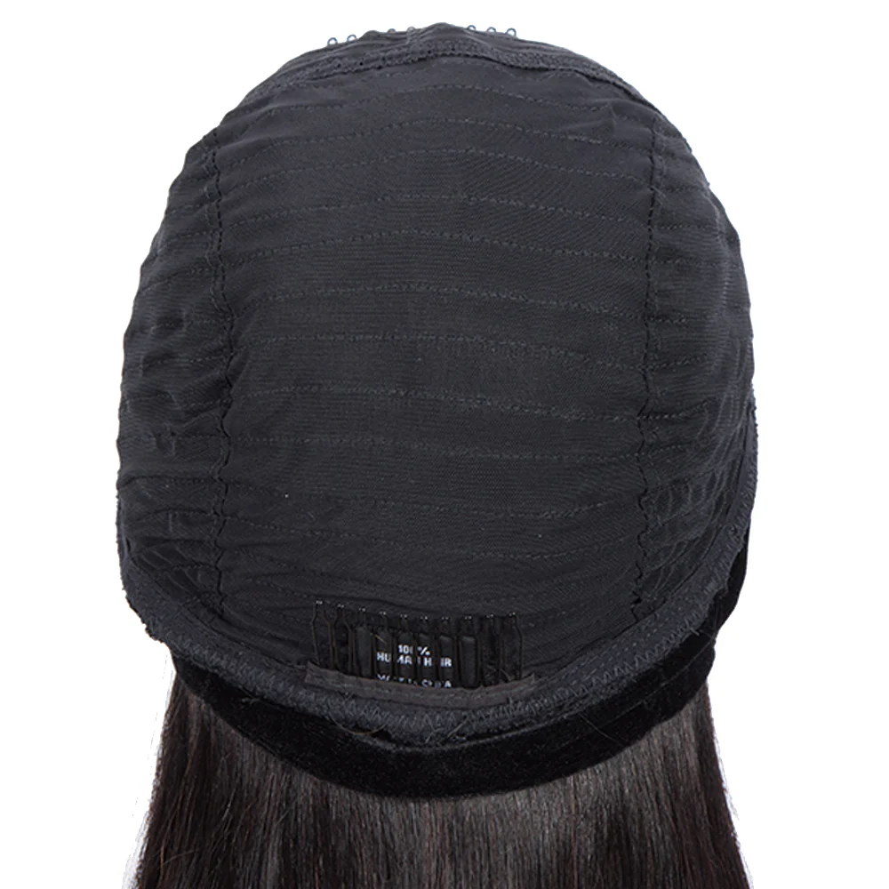 QVR Remy Human Hair Headband Wig Straight Headwrap Wig Natural Color - Image 9