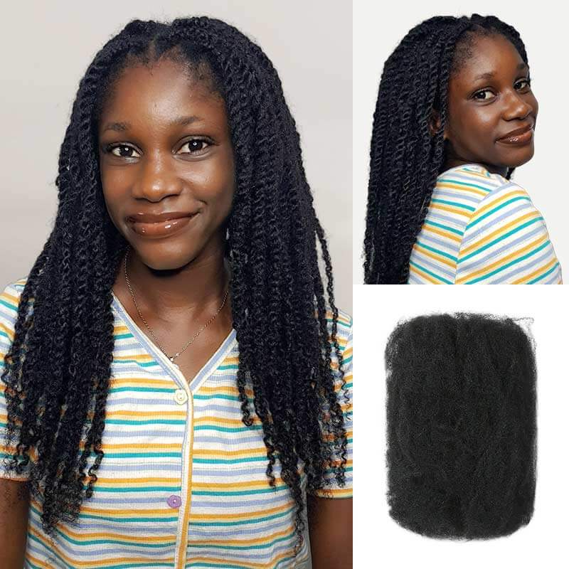 QVR 1 Pack Afro kinky Bulk Hair Extensions For Braiding Dreadlock Human Hair - Image 4