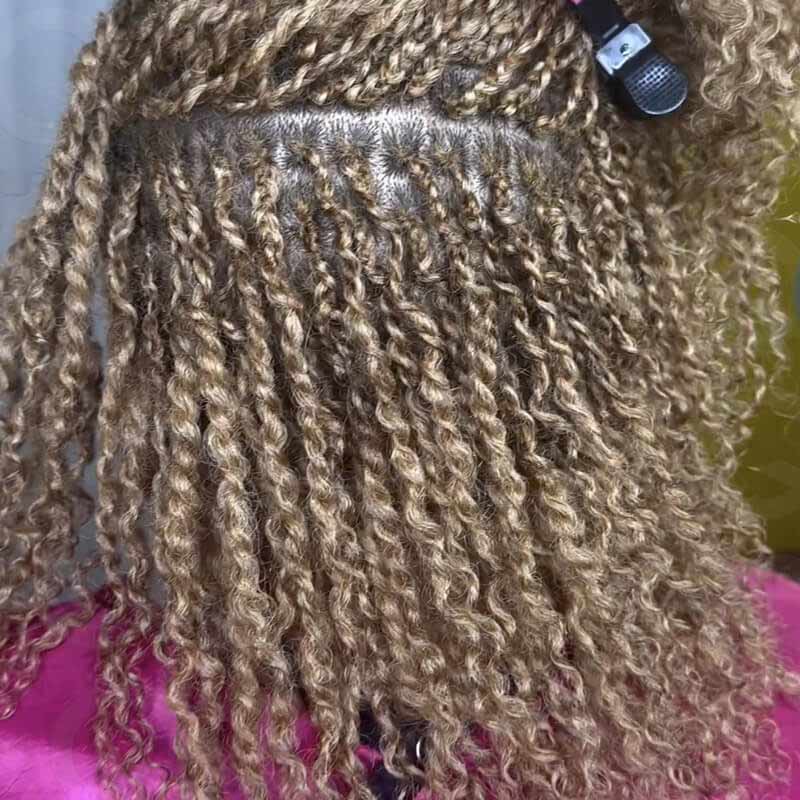 QUICK SHIP|Honey Blonde Afro kinky Bulk Human Hair Extensions - Image 3