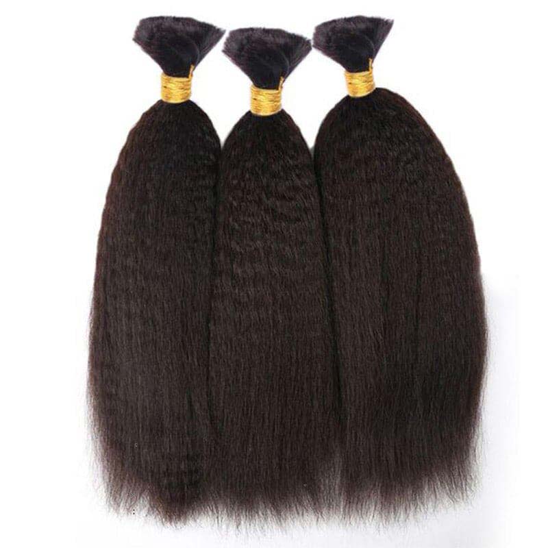 QVR Silk Straight Bulk Hair Extensions for Boho Knotless Braiding - Image 11