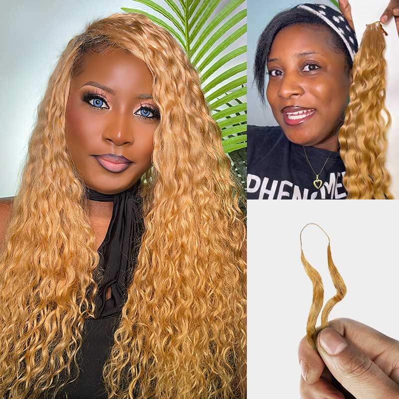 QVR 1 Pack Muti-Color Water Wave Crochet Braid Human Hair Extensions - Image 13