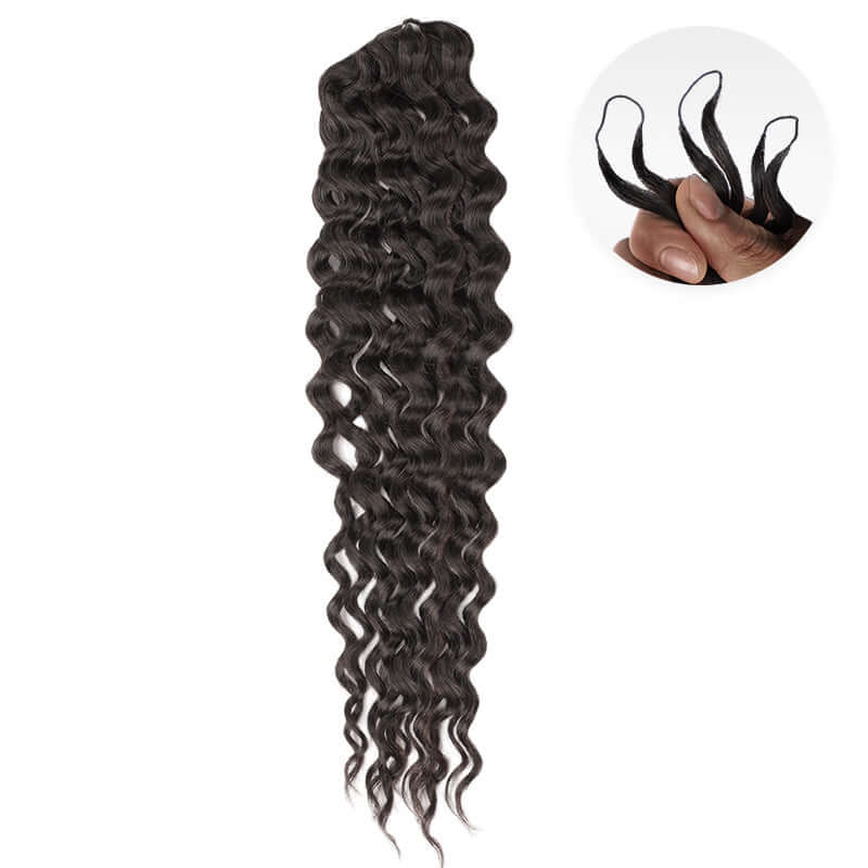 QVR 1 Pack Muti-Color Water Wave Crochet Braid Human Hair Extensions - Image 5