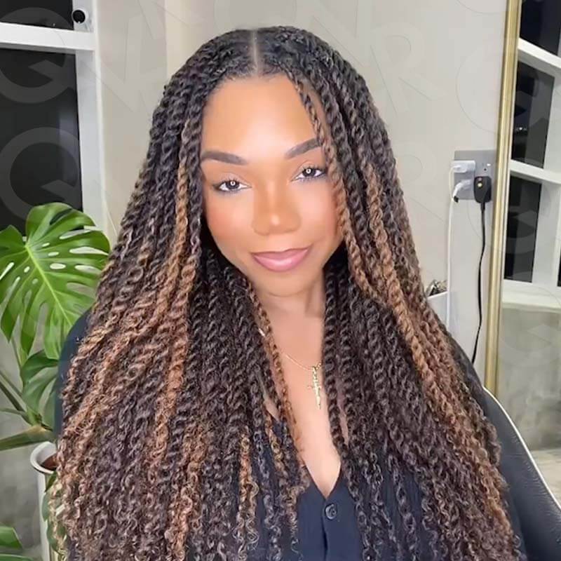 QVR #4+#30 Two Colors Afro Kinky Bulk Human Hair For Braiding DreadLock - Image 5