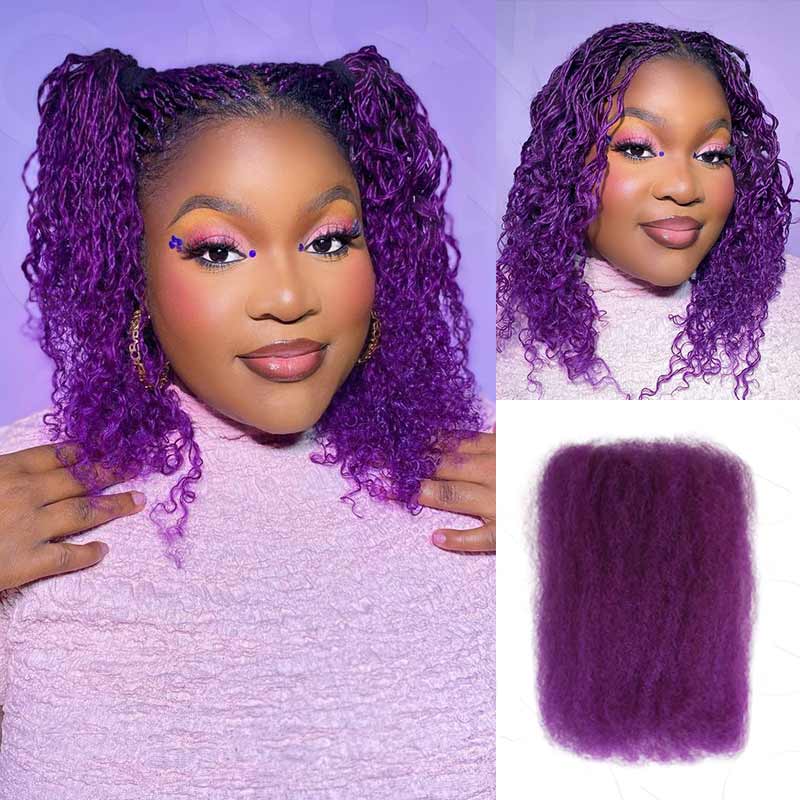 QVR Type 4C Afro Kinky Bulk Braiding Human Hair Extensions For Black Women - Image 11