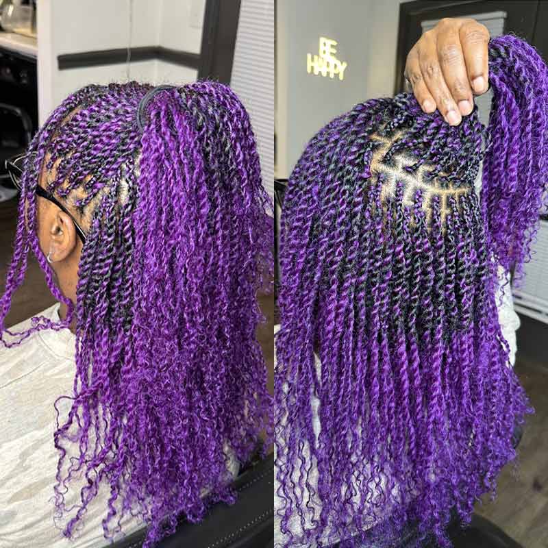 QUICK SHIP|Purple Afro kinky Bulk Human Hair Extensions - Image 2