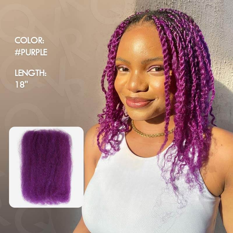 QUICK SHIP|Purple Afro kinky Bulk Human Hair Extensions - Image 5