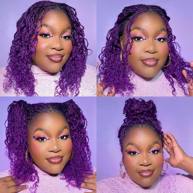 QUICK SHIP|Purple Afro kinky Bulk Human Hair Extensions - Image 7