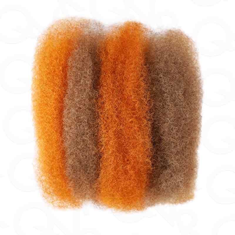 QVR 1 Pack Two Colors #6/SOrange4 Afro Kinky Bulk Human Hair