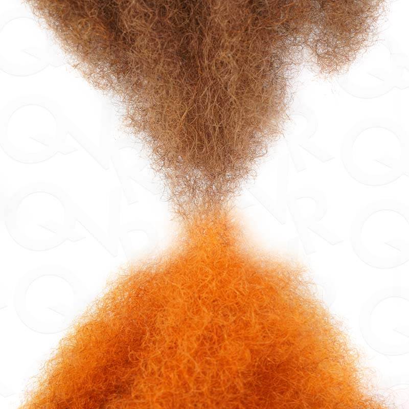 QVR 1 Pack Two Colors #6/SOrange4 Afro Kinky Bulk Human Hair - Image 5