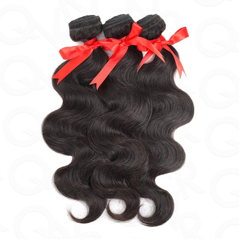 QVR 12A Silk Straight Virgin Human Hair Bundles 3 Bundles Body Wave Natural Color Hair Weave - Image 2