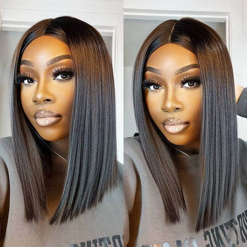 QVR 15A Unprocessed Mono Net Short Bob Glueless Wig Natural Parting and Virgin Human Hair Wigs - Image 2