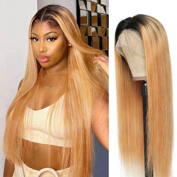 QVR 1B/27 Ombre Color Wig 13x4/4x4 Transparent Lace Frontal Wig Human Hair Wigs 180% Density - Image 7