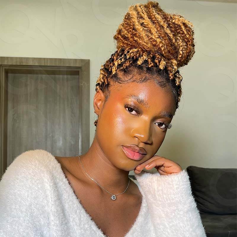 QVR #27+#30 Afro Kinky V Bulk Curly Hair for Kinky Twist Crochet Braiding Hair - Image 3