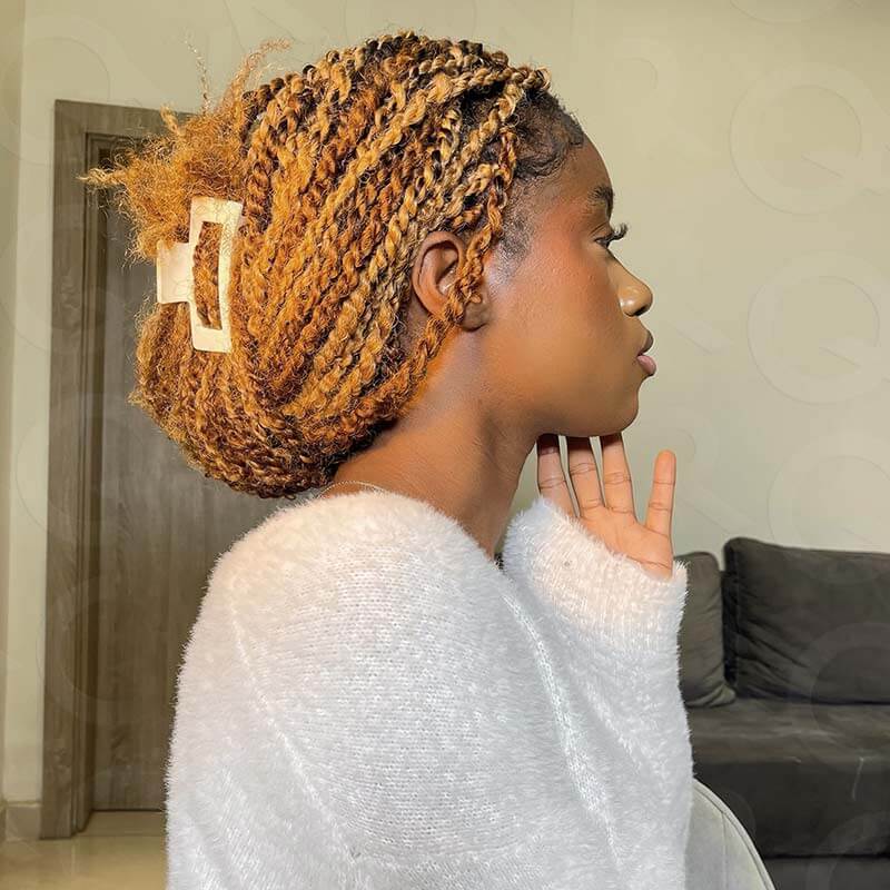 QVR #27+#30 Afro Kinky V Bulk Curly Hair for Kinky Twist Crochet Braiding Hair - Image 5