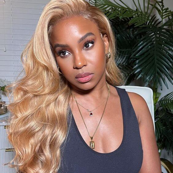 QVR #27 Honey Blonde Colored Wig Body Wave 4x4/5x5/13x4 Transparent Lace Wig Human Hair Wigs - Image 4