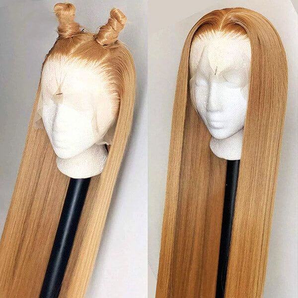 QVR #27 Honey Blonde Colored Wig Body Wave 4x4/5x5/13x4 Transparent Lace Wig Human Hair Wigs - Image 7