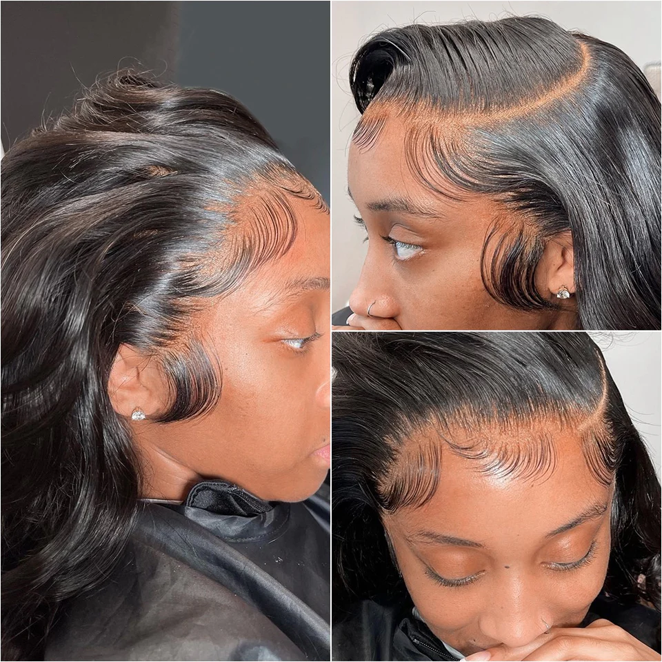 QVR Glueless 4x4 HD Lace Closure Wig Body Wave Ultra-thin 13x4 HD Lace Frontal Wig Pre-plucked - Image 6