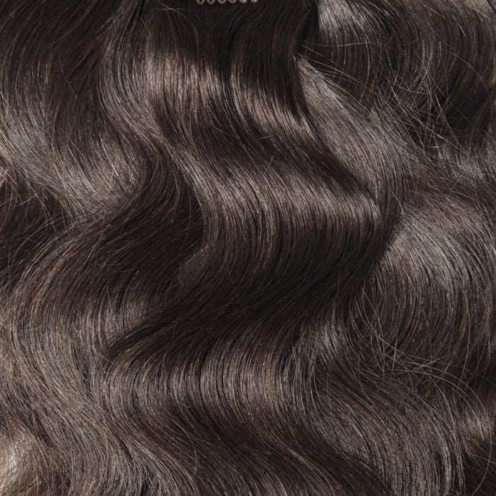 QVR #4 Dark Brown Straight/Body Wave 7Pcs Clip in Hair Extensions - Image 5