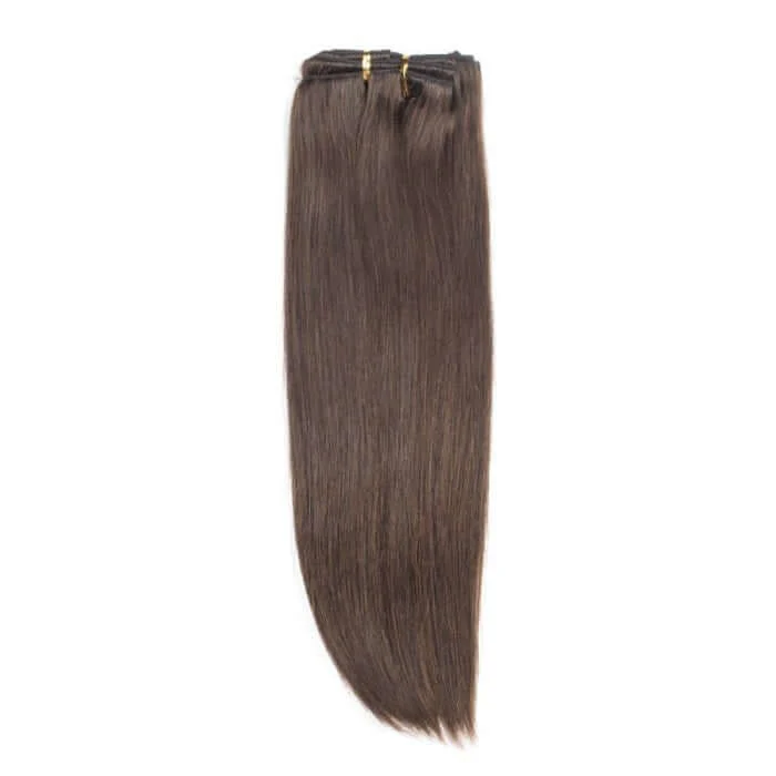 QVR #4 Dark Brown Straight/Body Wave 7Pcs Clip in Hair Extensions - Image 6