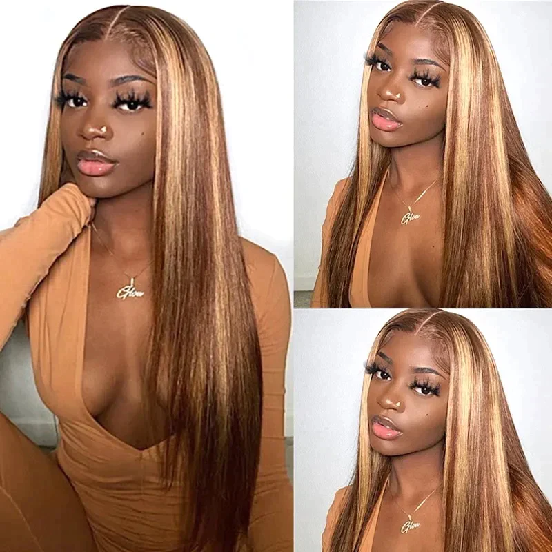 QVR 4x4 Lace Closure Human Hair Wigs Straight Piano Human Hair Wig - Image 2