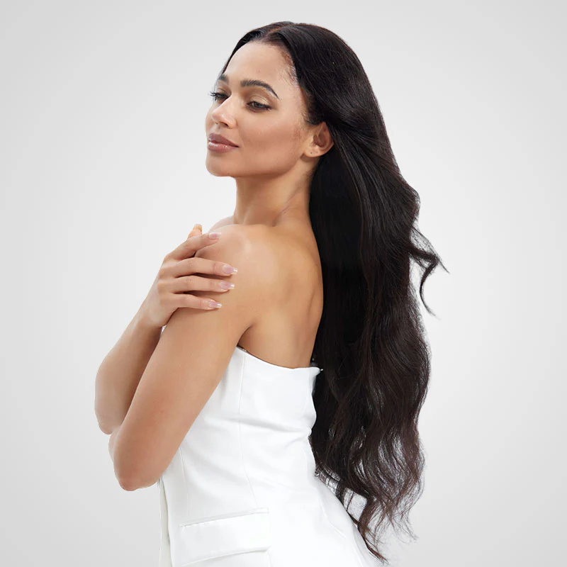 QVR 7x5 Glueless Lace Body Wave Wig With Pre Plucked Hairline 100% Human Hair - Image 5