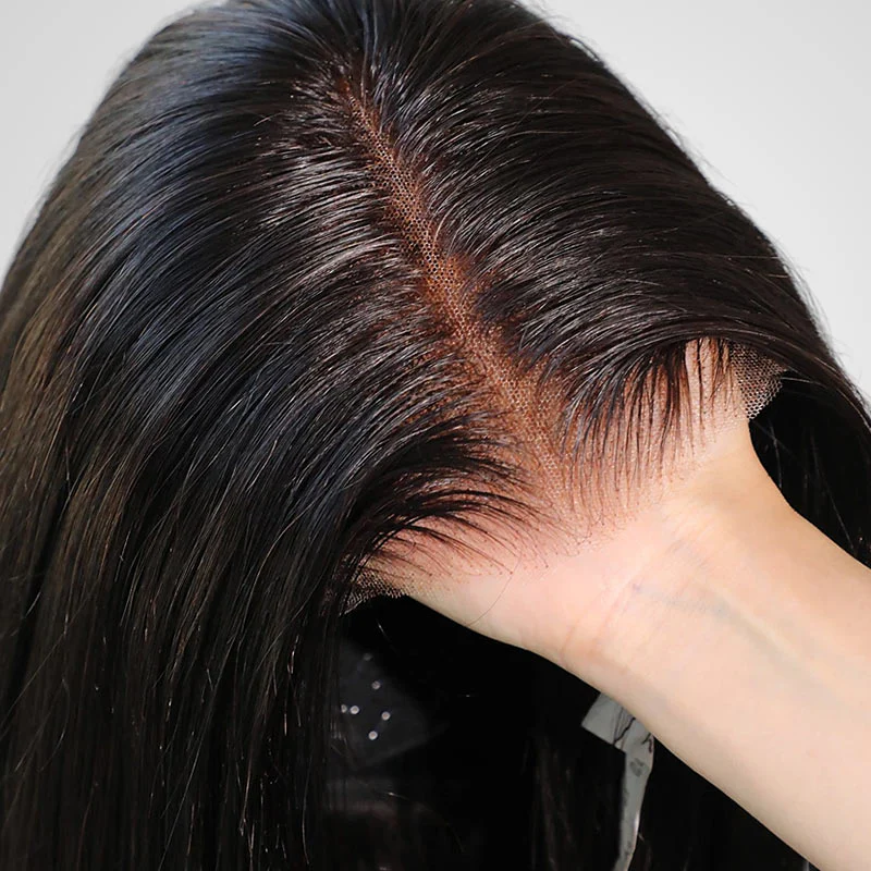 QVR 7x5 Glueless Lace Straight Wig With Pre Plucked Hairline 180% Density - Image 6