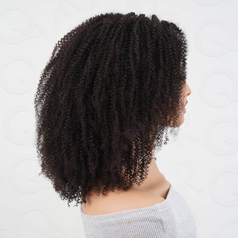 QVR Afro Kinky Curly V Part Wigs Human Hair Beginner Friendly No Leave Out - Image 6