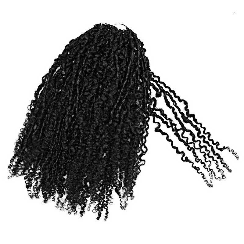 QVR Afro Twist Curly Crochet Hair Natural Black Machine Made Feather Crochet Human Hair Extension - Image 2