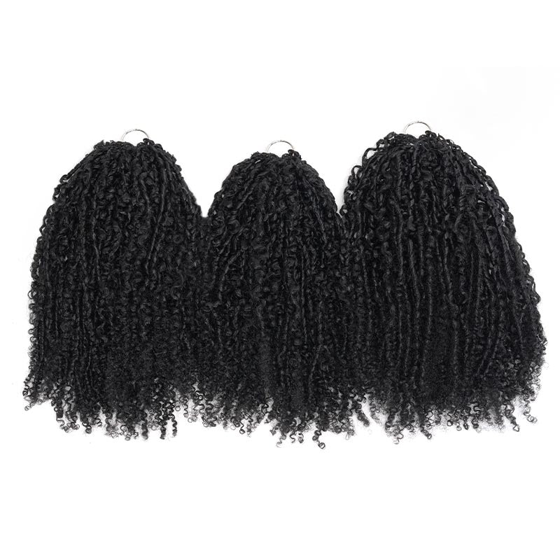 QVR Afro Twist Curly Crochet Hair Natural Black Machine Made Feather Crochet Human Hair Extension - Image 3