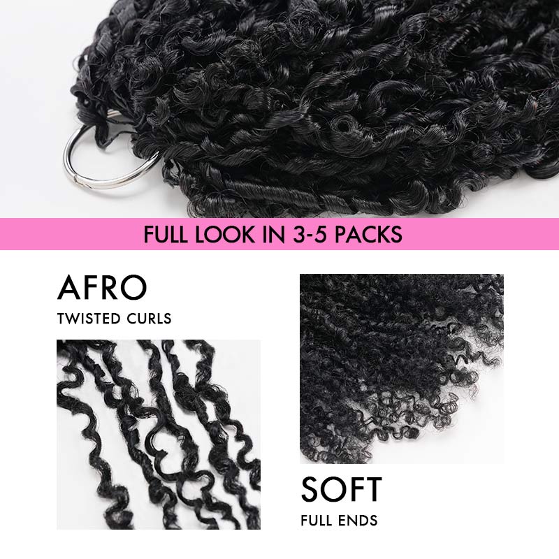 QVR Afro Twist Curly Crochet Hair Natural Black Machine Made Feather Crochet Human Hair Extension - Image 5