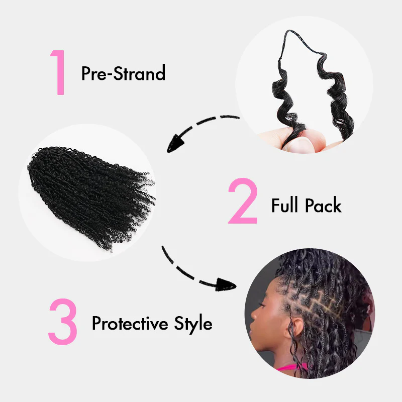QVR Afro Twist Curly Crochet Hair Natural Black Machine Made Feather Crochet Human Hair Extension - Image 6