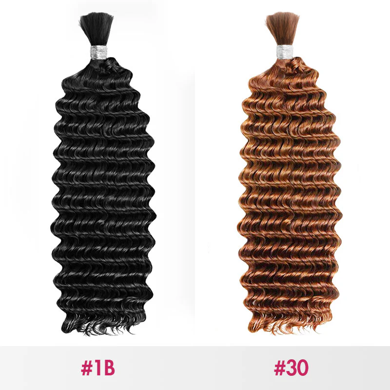 B3G1|QVR Deep Wave Boho Knotless Braids Human Bulk Hair - Image 4