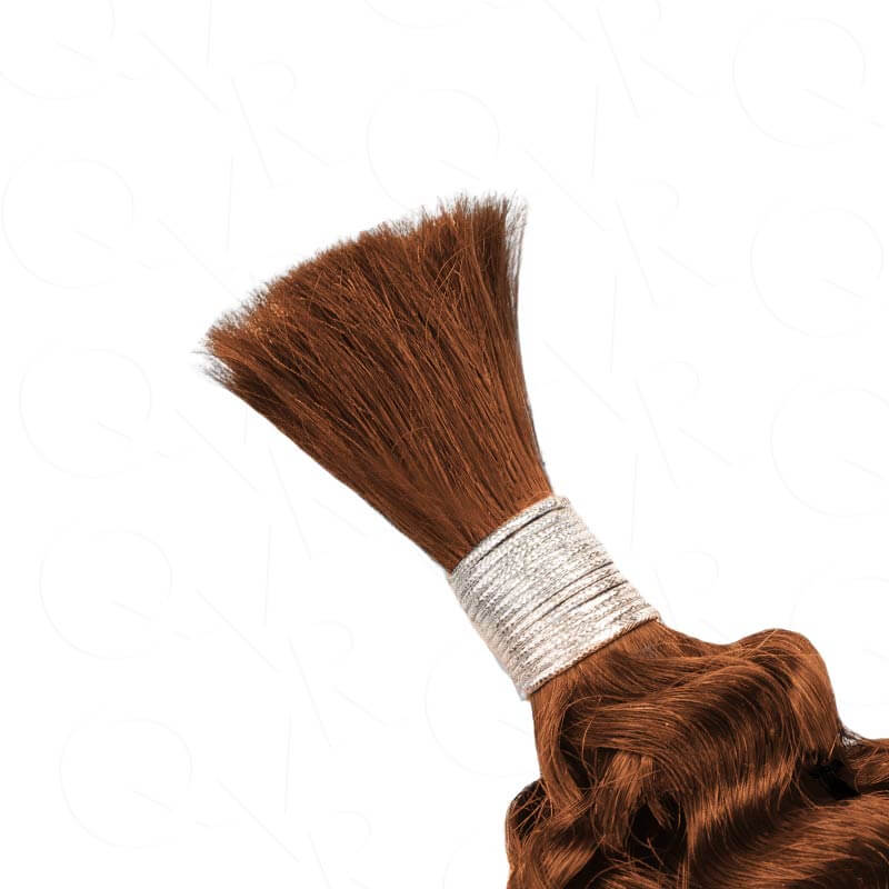 QVR Auburn Brown #30 Water Wave Bulk Hair Extensions for Boho Knotless Braiding - Image 4